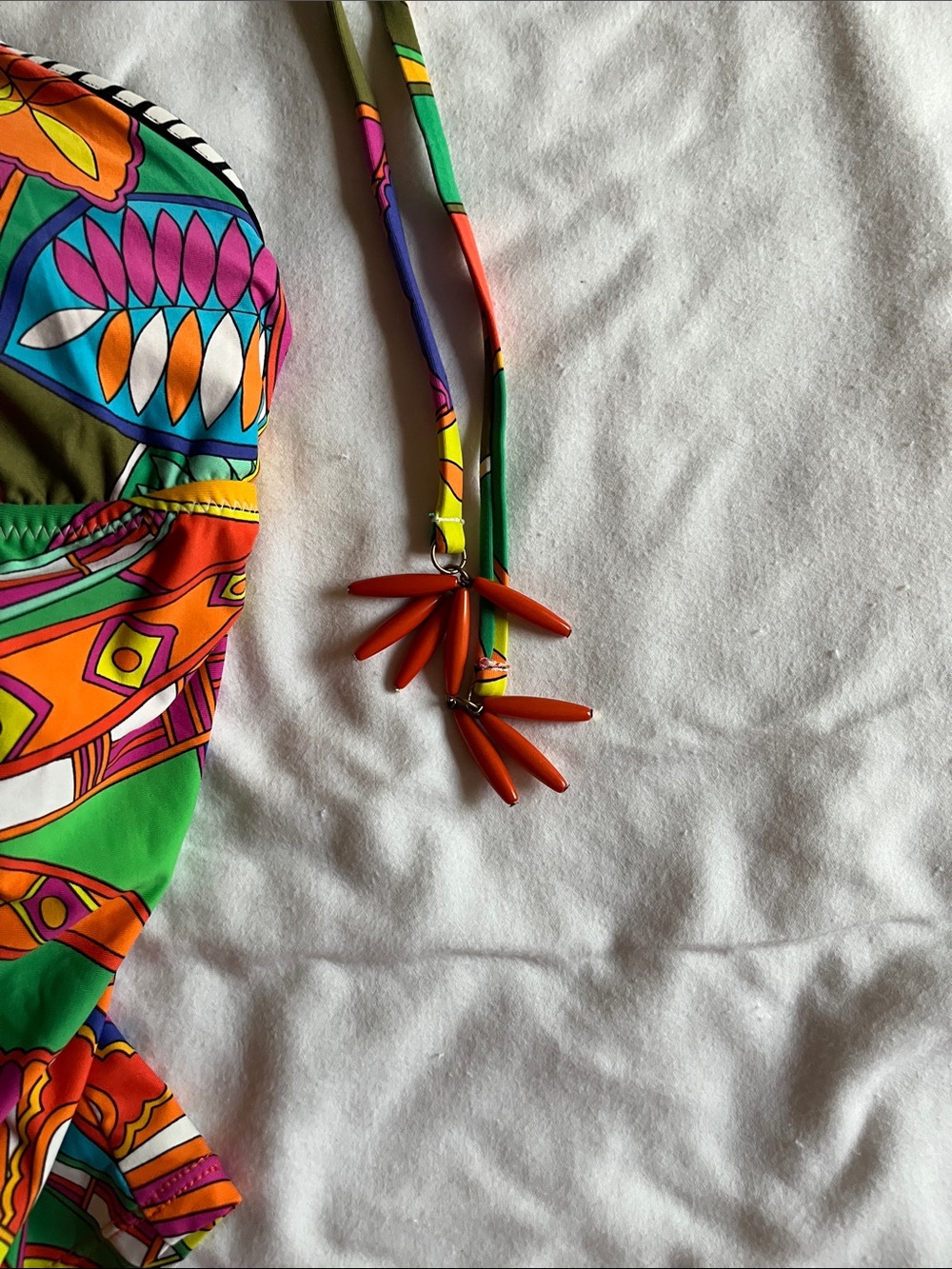 Women’s Multicolor Halter Tankini Top - Vibrant Floral Print - Picture 4 of 4